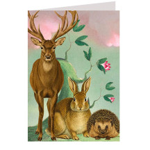 Deer, Rabbit and Hedgehog Card ~ England